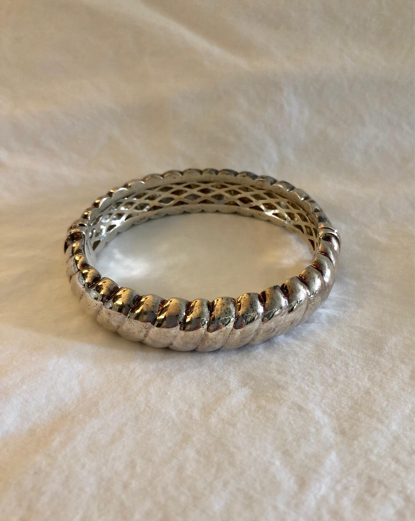 Italian Sterling Silver Wide Twist Bangle » Tookey Buxton