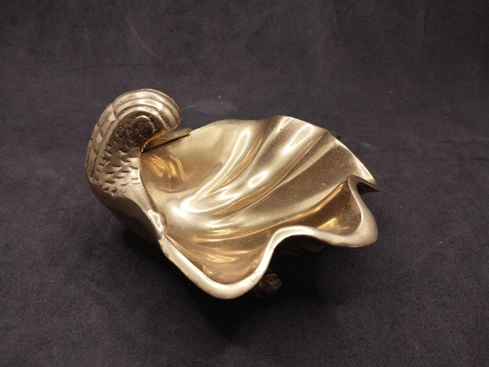 Vintage Solid Brass Conch Shell Footed Dish » Tookey Buxton