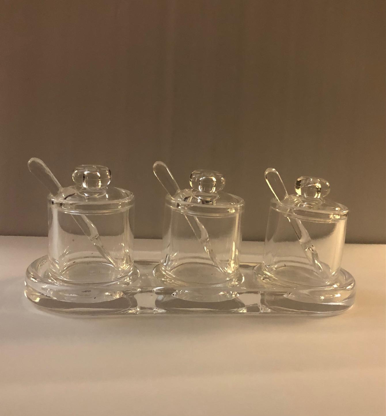 Vintages~ Mid Cantury ~sCpndiment Jars ~ SET of outlet 3 ~