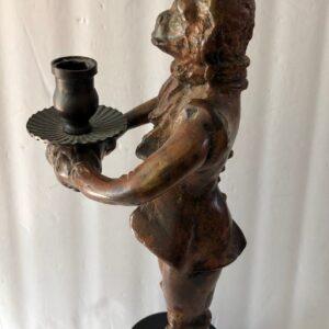 Victorian Style Bronze Butler Monkey Candle Holder