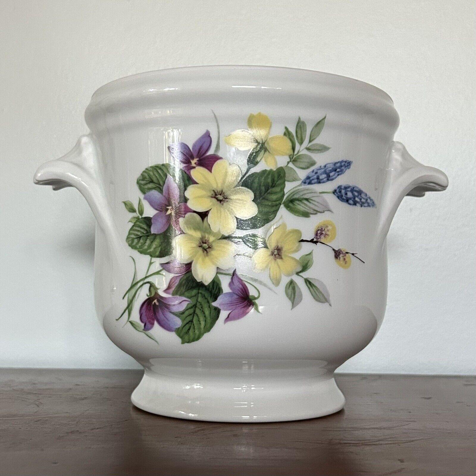 Vintage Limoges France Porcelain Cache Pot with Flowers » Tookey