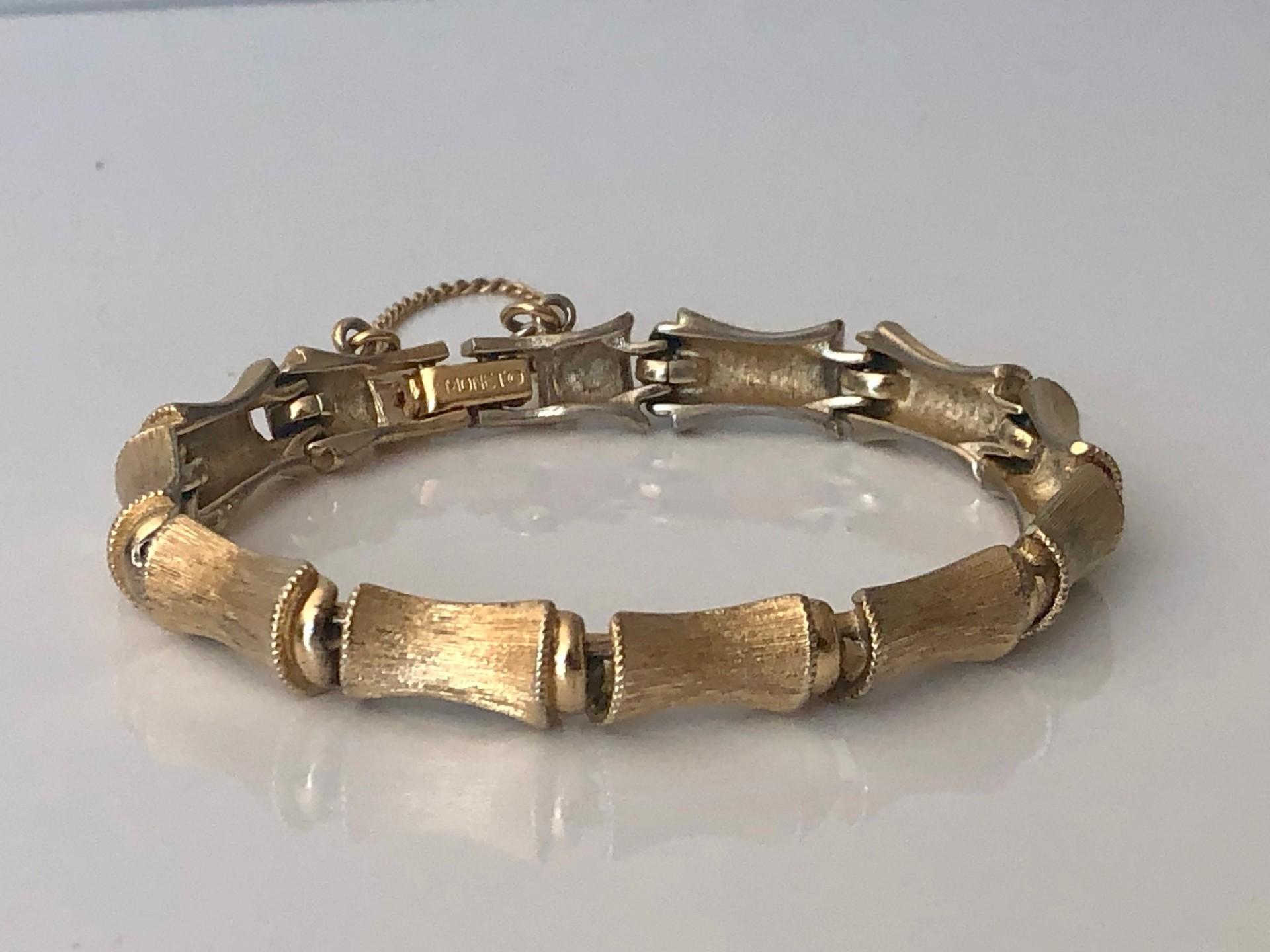 SOLD] 1970s Monet Gold Tone Bamboo Bracelet » Tookey Buxton