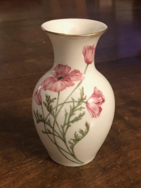 Vintage Italian Richard Ginori Pink Poppies Bud Vase » Tookey Buxton