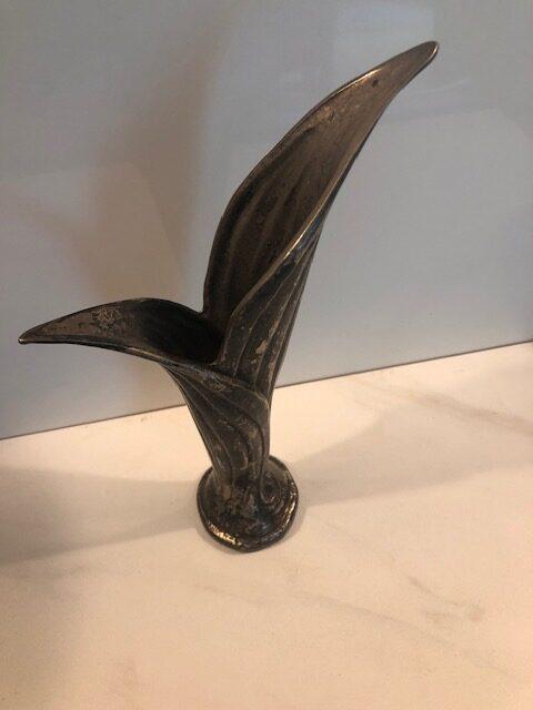 1950s West Germany Lily of the Valley Bronze Bud Vase - Image 3