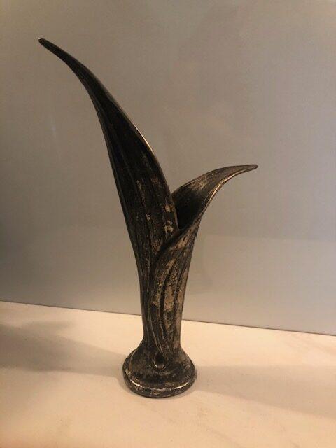 1950s West Germany Lily of the Valley Bronze Bud Vase - Image 5