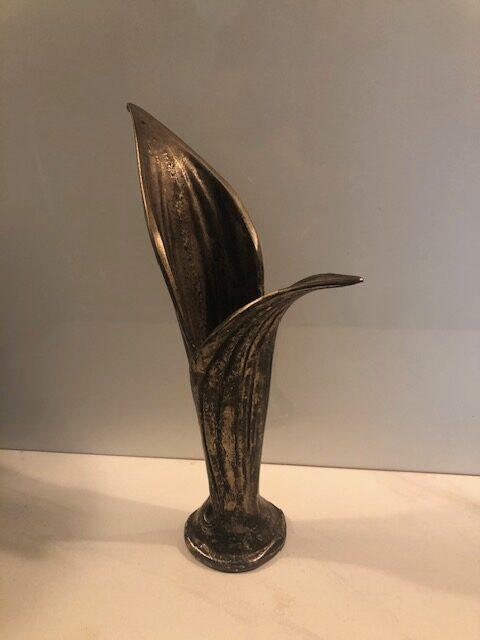 1950s West Germany Lily of the Valley Bronze Bud Vase - Image 6