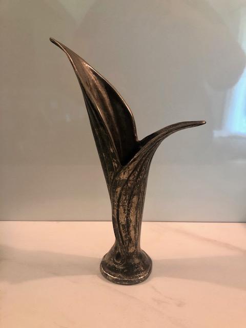 1950s West Germany Lily of the Valley Bronze Bud Vase