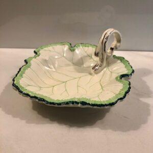 Majolica Leaf Decorative Bowl from Spain