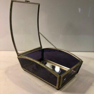 Mexican Purple Decorative Box With Mirrored Inside Bottom