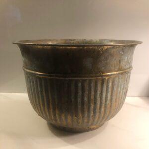 Aged Brass Fluted Planter