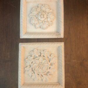 Vintage Floral Concrete Wall Plaques